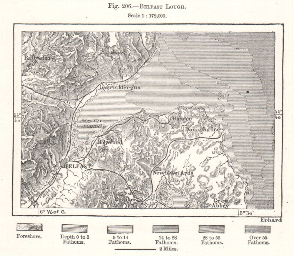 Belfast Lough. Ulster. Sketch map 1885 old antique vintage plan chart